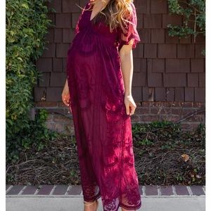 Pinkblush maroon maxi dress